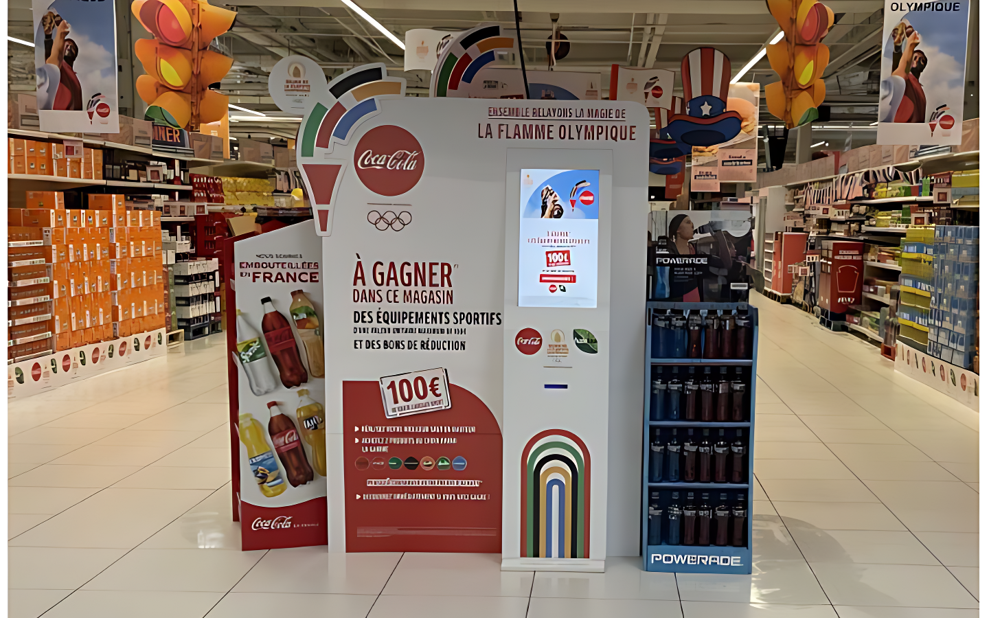Borne de jeu coca cola